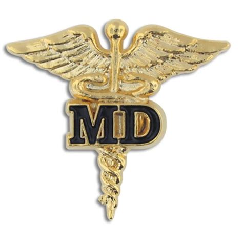 Pinmarts Medical Doctor Md Gold Caduceus Pin Brooches And Pins Jewelry