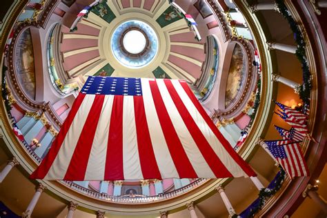 Us Flag Hanging In The Rotunda At Old Courthouse St Louis Mo A Photo