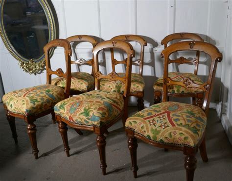 Arts & crafts dining chair 20th century antique chairs. Set of 6 Arts and Crafts Gothic Golden Oak Dining Chairs ...