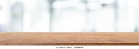 Empty Wood Table Top Blur Glass Stock Photo 1330594586 Shutterstock