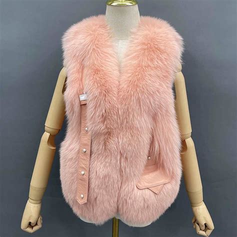 Missjanefur Real Fox Fur Vest Women 2022 New Winter Sleeveless Coat