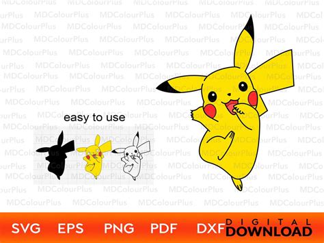 Pikachu Svg Pokemon Svg Digital Download Layered Svg Files Etsy