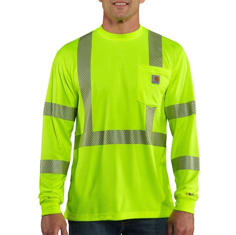 Mens Carhartt Force® High Visibility Long Sleeve Class 3 T Shirt