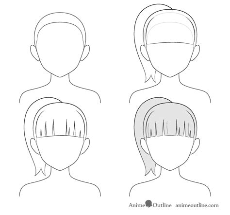 Anime Ponytail Drawing Drawing Anime Hair Ponytail Draw Drawings Female