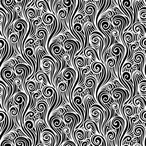 Seamless Vector Pattern With Overlapping Vines And Waves Stock Vector
