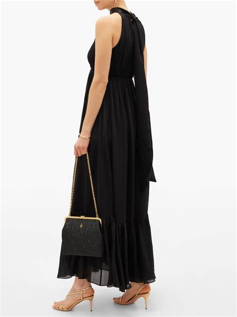 Zimmermann Wavelength Silk Chiffon Midi Dress Black Coshio Online Shop