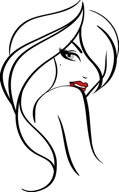 silhouette drawing vector sexy woman - Clip Art Library