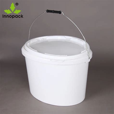 Oval Food Grade Plastic Bucket 15liter With Metal Handle View 15 Liter