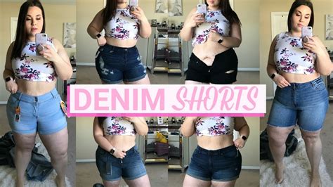the best plus size denim shorts 5 retailer try on haul youtube