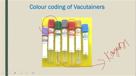 Blood Collection Tubes Colour Coding Of Vials Order Of Draw Youtube