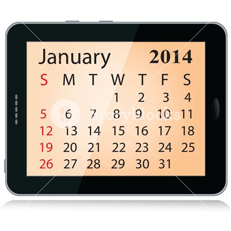 January 2014 Calendar Royalty Free Stock Image Storyblocks