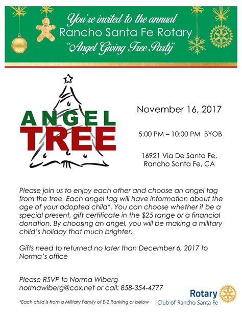Rotary Angel Giving Tree Party Rotary Club Of Rancho Santa Fe