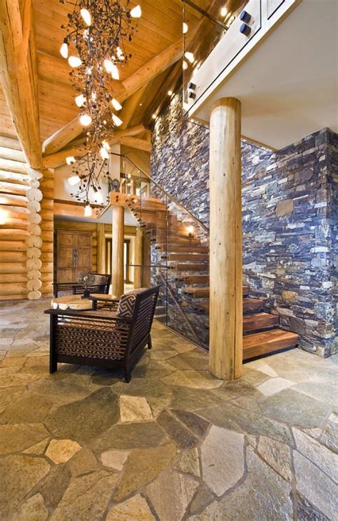 This could include accents such as logs in the roof, beams, rafters, posts, door and window bucks, log stairs, railings, log siding, mantles, etc. 70+ Wonderful Modern Foyer Designs That Will Welcome You ...