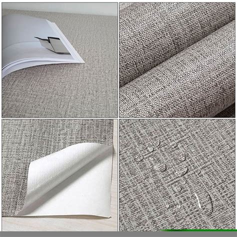 Solid Color Linen Peel And Stick Wallpaper Self Adhesive Contact Paper