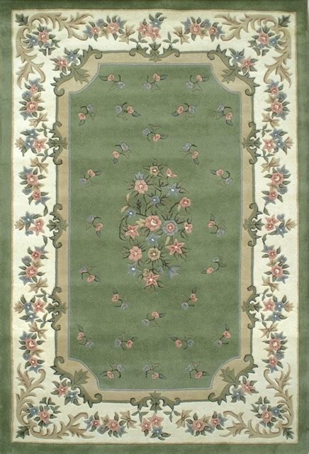 Traditional Floral Garden 2x3 Rectangle Light Green Ivory Area Rug
