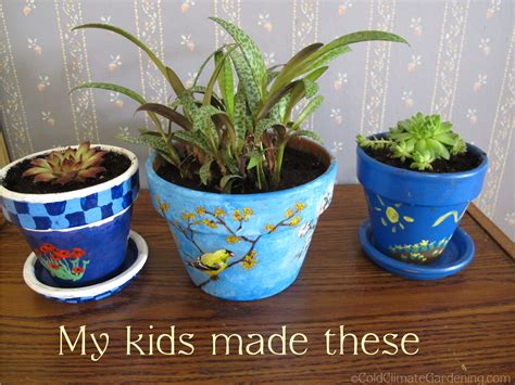Hand Painted Pots With Houseplants