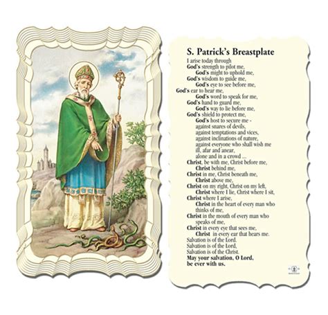 Saint Patricks Breastplate Holy Card 50 Pack Buy Religious
