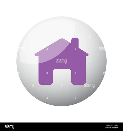 Flat Purple Home Icon On 3d Sphere Stock Photo Alamy