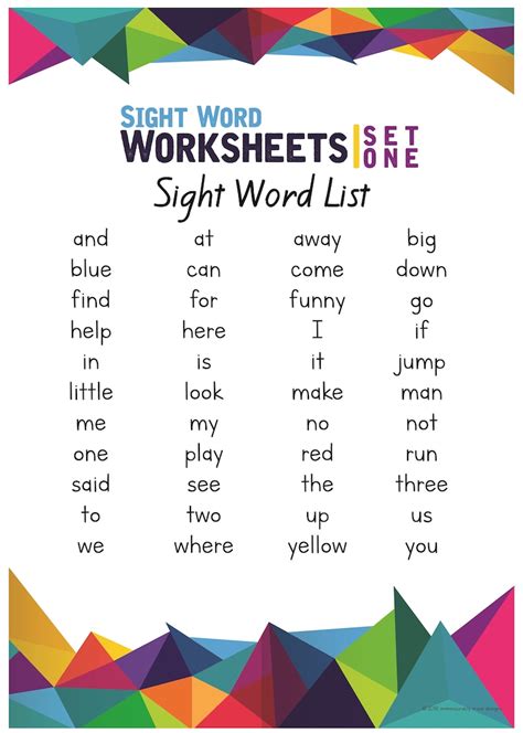 Dolch And Fry Combined Sight Word Worksheets Pre Primer Etsy