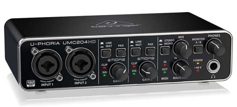 Interface De Audio Usb Com 2 Canais Behringer Umc204hd Cheda´s Som