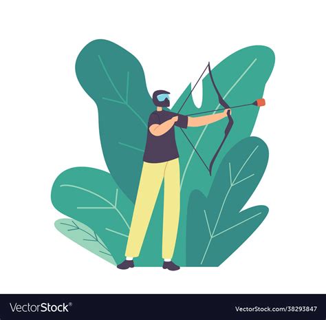 Archery Sport Or Game Teenager Archer Character Vector Image