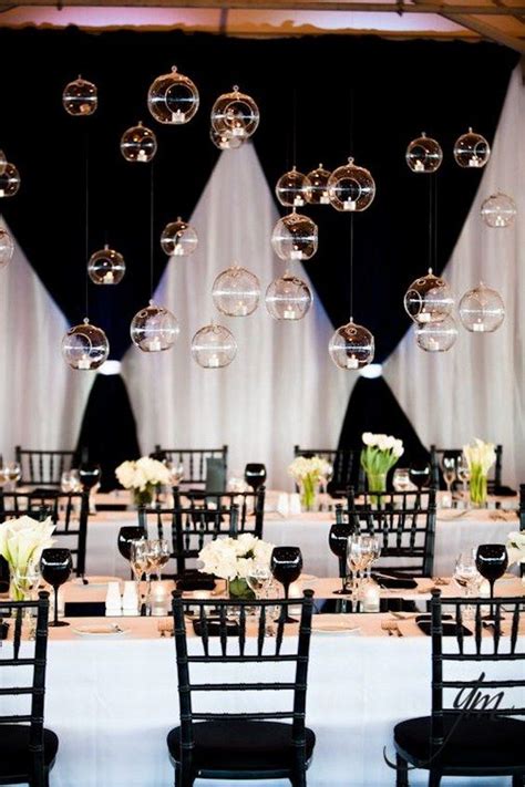 30 Ways To Use Hanging Glass Globes At Your Wedding Black And White