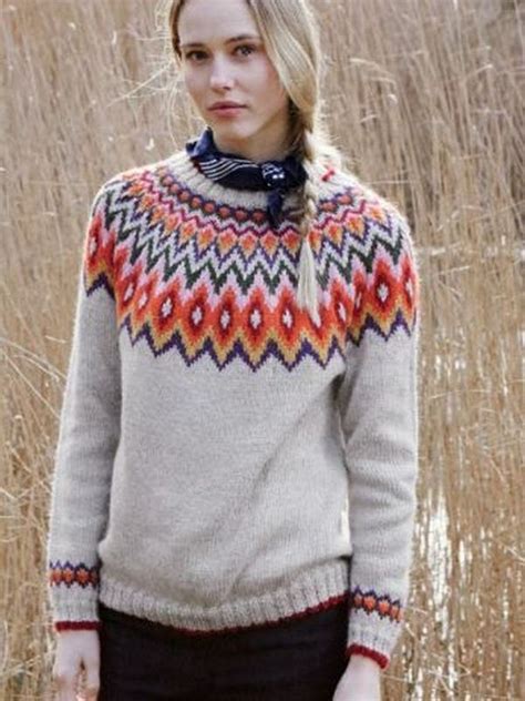 Nordic Inspired Fair Isle Yoke Sweater Knitting Pattern In The Debbie
