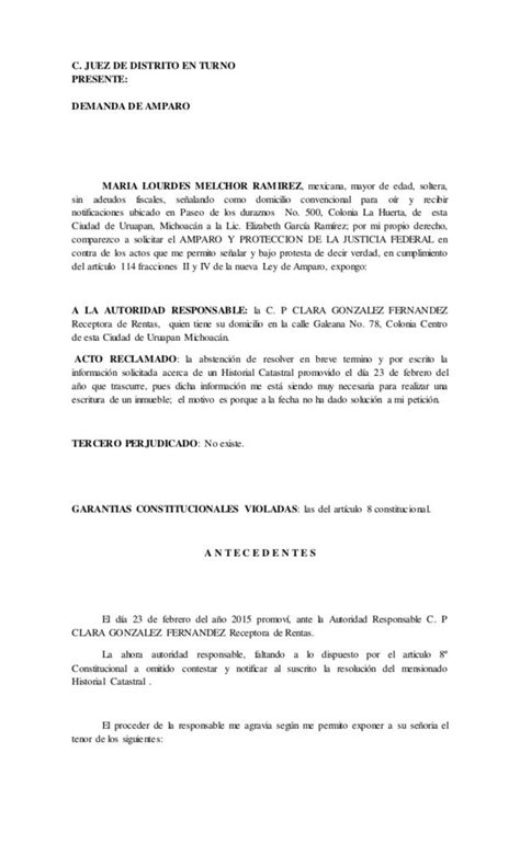 Escrito De Peticion Articulo 8 Constitucional Ejemplo Diario Nacional
