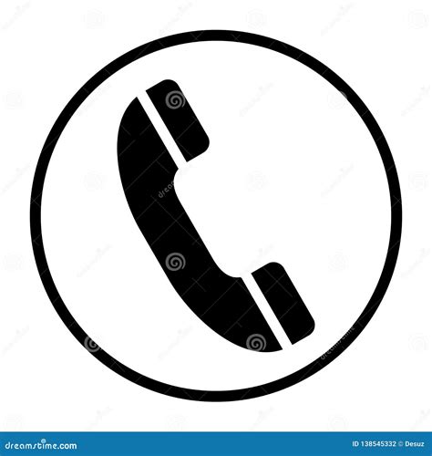 Phone Black Icon Call Symbol Isolated On White In Vector Stock Vector