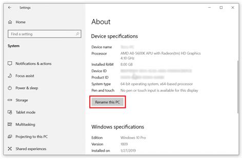 How To Rename Pc On Windows 10