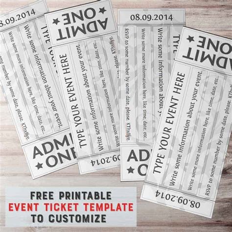 Free Printable Event Ticket Template Printable Templates