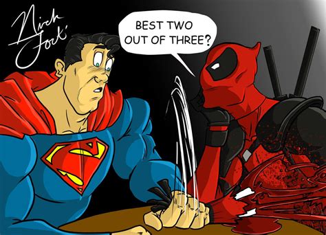 Superman Vs Deadpool By 40ink On Deviantart
