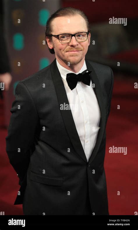 British Actor Simon Pegg Arrives At The Baftas Awards Ceremony At The