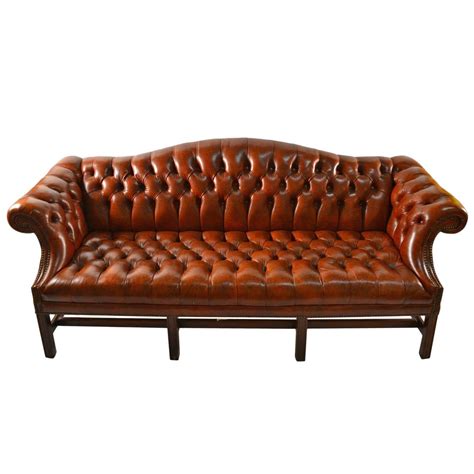 Leather Camel Back Sofa At 1stdibs Genuine Top Grain Leather By