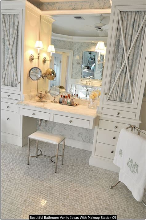 Awesome 30 Beautiful Bathroom Vanity Ideas With Makeup Station Cabinet