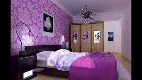 Pink and purple girls' bedroom boasts pink patterned headboards with matching pleated bedskirts on twin beds dressed in white and purple bedding as well as a blood red faux fur throw blankets flanking a white lacquered nightstand and blush pink double gourd lamp. Purple Bedroom Ideas | Purple Bedroom Ideas For Adults ...
