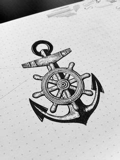 When anchor tattoos are combined with other symbols, it creates new meanings. steer wheel anchor | Anchor tattoos, Tattoos, Nautical tattoo