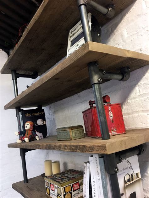 Annabel Bespoke Reclaimed Scaffolding And Pipe Bookcase By Urban Grain