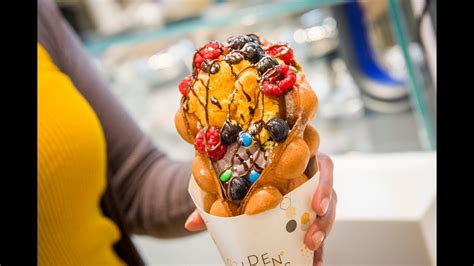 Golden Bubbles Is Toronto S Spot For Ice Cream Bubble Waffle Cones YouTube