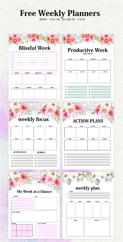 Weekly Planner Template Printable Free Printable Templates