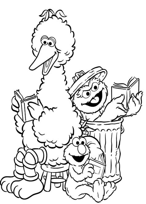 Sesame Street Elmo And Friends Coloring Page NetArt Elmo Coloring