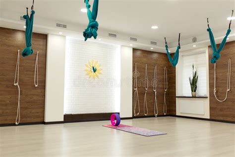 Empty Yoga And Fitness Gym Sport Playground Interrior Stock Image