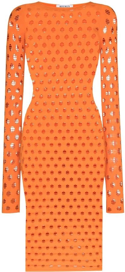 Maisie Wilen Perforated Midi Dress Shopstyle