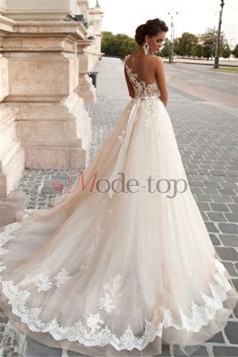 Brautkleid mit tattoo spitze knopfleiste kleiderfreuden. großes Bild 1 Gericht Schleppe Prinzessin Tüll ...
