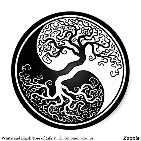 White And Black Tree Of Life Yin Yang Custom Invite Yin