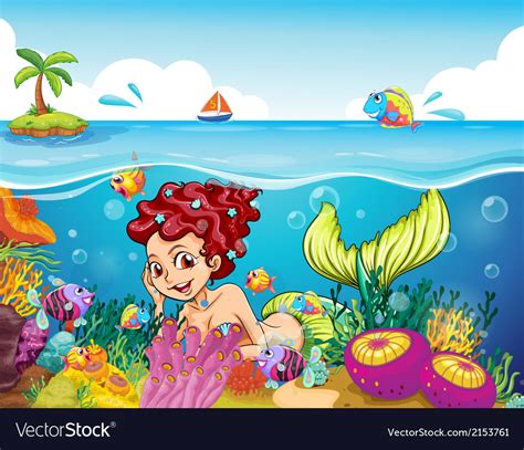 My daughter and i have been talking a lot about sea animals and all the different things they eat, look like, and any special tricks or features they have. A smiling mermaid under the sea Royalty Free Vector Image