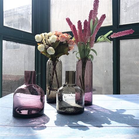 Ins Mini Bubble Glass Vase Color Florist Table Decoration Flower Vase Wedding Home Household