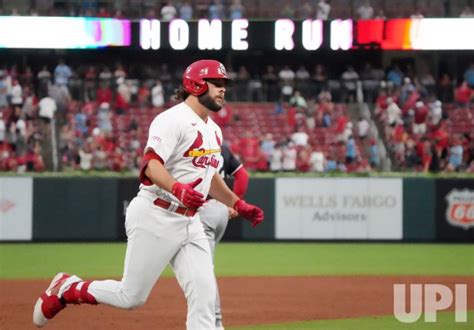 Photo St Louis Cardinals Alec Burleson Hits Three Run Home Run