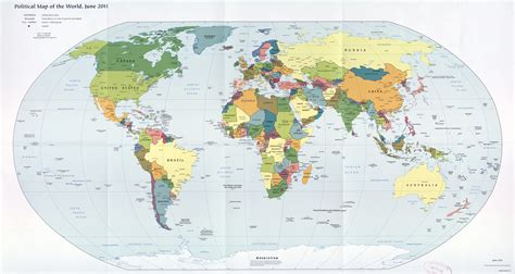 Large Scale Detailed Political Map Of The World 2011 World