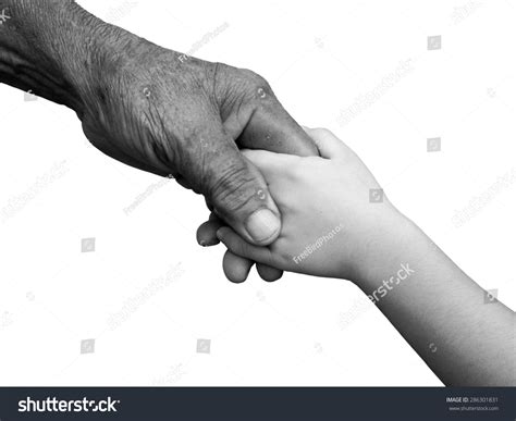 Old Man Kid Holding Hands Together Stock Photo 286301831 Shutterstock